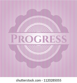 Progress realistic pink emblem