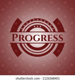 Progress realistic red emblem