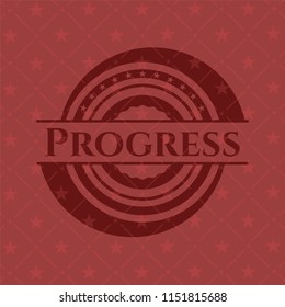 Progress realistic red emblem