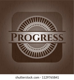 Progress realistic wooden emblem