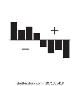 Progress and regress Table in Finance . Black . Fill Vector Flat Icon or Button
