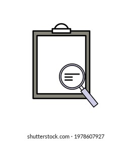 Buscador de informes de progreso Ilustración. icono vectorial simple moderno, símbolo gráfico plano en estilo de diseño plano moderno. fondo de pantalla. pantalla de bloqueo. patrón. marco, fondo, fondo, signo, logotipo.