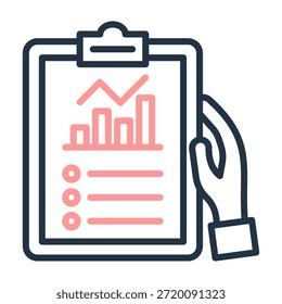 Ilustración vectorial de diseño de color de línea de icono de informe de progreso