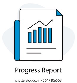 Progress Report Icon, Tracking Success A Clear View Through Progress Reports, Milestones Matter Communicating Growth with Progress Reports, vector