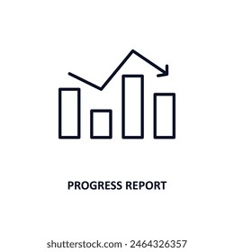 progress report outline icon.  Thin line icon from business collection. Editable vector isolated on white background