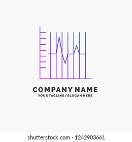 progress, report, statistics, patient, recovery Purple Business Logo Template. Place for Tagline