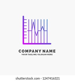 progress, report, statistics, patient, recovery Purple Business Logo Template. Place for Tagline.