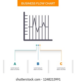 progress, report, statistics, patient, recovery Business Flow Chart Design with 3 Steps. Glyph Icon For Presentation Background Template Place for text.