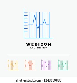 progress, report, statistics, patient, recovery 5 Color Line Web Icon Template isolated on white. Vector illustration