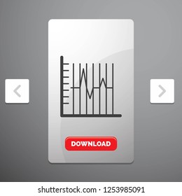 progress, report, statistics, patient, recovery Glyph Icon in Carousal Pagination Slider Design & Red Download Button