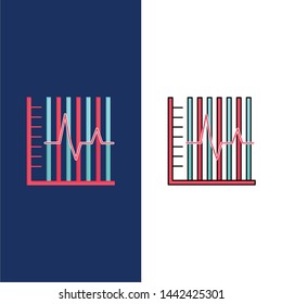 progress, report, statistics, patient, recovery Flat Color Icon Vector