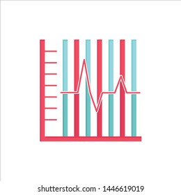 progress, report, statistics, patient, recovery Flat Color Icon Vector