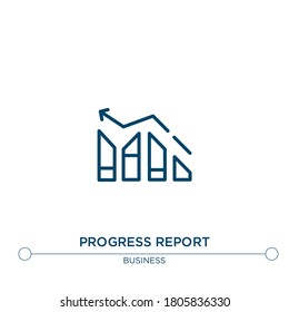 progress report vector line icon. Simple element illustration. progress report outline icon from business concept. Can be used for web and mobile
