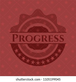 Progress retro red emblem
