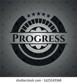 Progress retro style black emblem. Vector Illustration. Detailed.