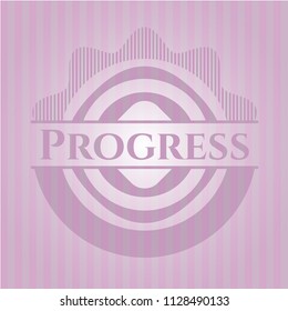 Progress retro style pink emblem