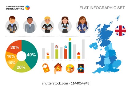 Progress review bar and pie charts template for presentation. Business data visualization. Workflow, finance, accounting or management creative concept for infographic, report, project layout.