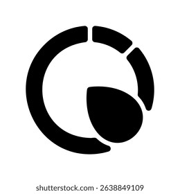 Progress Ring with Nature Element for Eco Data Icon