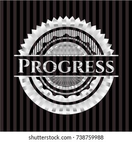 Progress silvery emblem or badge