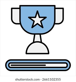 Ícone Único de Progresso - Ilustração em Preto Azul