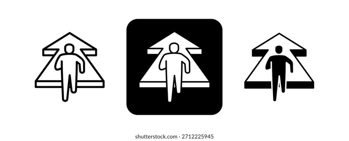 Fortschritt Vollständige Farbe und schwarze Linie Zeichnung Vektorgrafik-Set