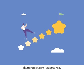 Progress from start to finish and success. challenge to advance and win the competition. business development or improvement. Entrepreneurs strive to reach the top and achieve targets. rating