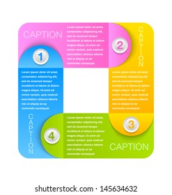 Progress steps design element for tutorials isolated on white background