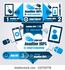 Progress Steps, Design Template for Infographics and Web