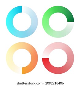 Progress, steps, phases indicator. Preloader, buffer shape. Circle, circular loading icon