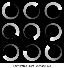 Progress, steps, phases indicator. Preloader, buffer shape. Circle, circular loading icon