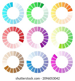 Progress, steps, phases indicator. Preloader, buffer shape. Circle, circular loading icon