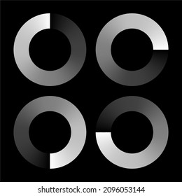 Progress, steps, phases indicator. Preloader, buffer shape. Circle, circular loading icon