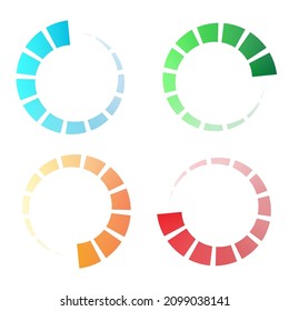 Progress, steps, phases indicator. Preloader, buffer shape. Circle, circular loading icon