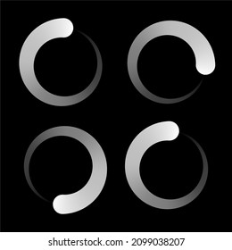 Progress, steps, phases indicator. Preloader, buffer shape. Circle, circular loading icon