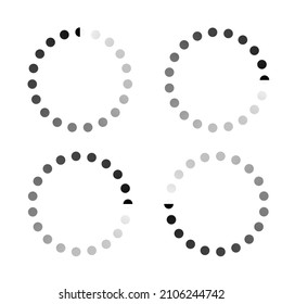 Progress, steps, phases indicator. Preloader, buffer shape. Circle, circular loading icon