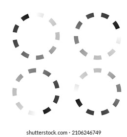 Progress, steps, phases indicator. Preloader, buffer shape. Circle, circular loading icon