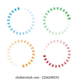 Progress, steps, phases indicator. Preloader, buffer shape. Circle, circular loading icon