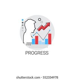 Progress Successful Financial Growth Icon Vector Illustration