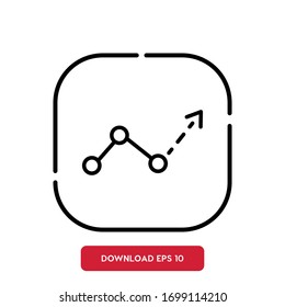 Fortschrittssymbol, Umriss-Vektorillustration-Symbol für Werbung.