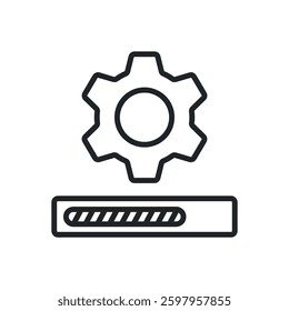 Progress thin line icons. Perfect pixel on transparent background