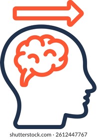 Progress Thinking Icon Color Line Vector Illustration