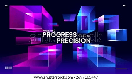 Progress Through Precision - 3D Tech Lines and Light Abstract Background