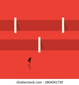 Progress towards the goal. Choosing a path. Business concept. Vector