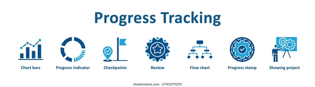 Progress Tracking icon banner glyph color collection