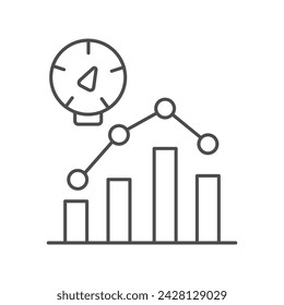 Progress Tracking icon, tracking, monitor, data, analytics thinline icon, editable vector icon, pixel perfect, illustrator ai file