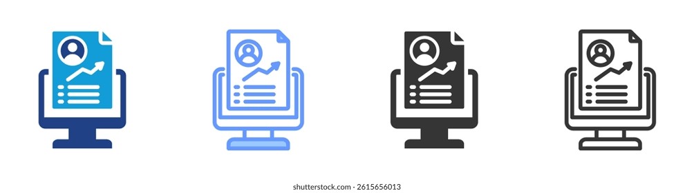 Progress Tracking System icon set multiple style collection
