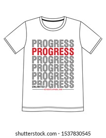 progress typography for print t shirt 