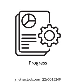 Progress Vector Outline Icon Design illustration. Assessment Symbol on White background EPS 10 File