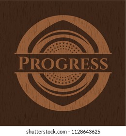 Progress vintage wooden emblem