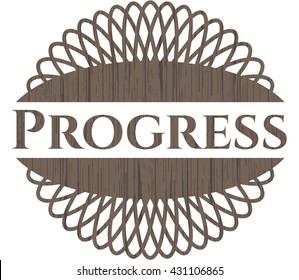 Emblema de madera de progreso